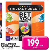 Trivial Pursuit Bet U Know It Game-Each