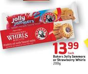 Bakers Jolly Jammers Or Strawberry Whirls-200g Each