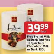 Frey Frelini Milk Or Dark Truffles-147g Or Mini Chocolate Milk Or Dark-150g Each