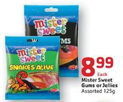 Mister Sweet Gums Or Jellies Assorted-125g Each