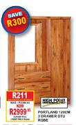 High Point Portland 120cm 3 Drawer DTU Robe