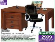 Florentine Hardford Desk And 3 Drawer Unit