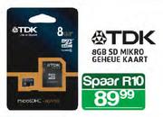 TDK SD Mikro Geheue Kaart-8GB