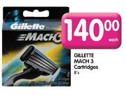 Gillette Mach 3 Cartridges-8's Each