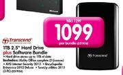 Transcend 1TB 2.5" Hard Drive Plus Software Bundle-Per Bundle