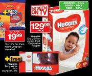 Huggies Dry Comfort Jumbo Pack Disposable Nappies Junior-56's Per Pack