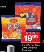 Oros Lollipops-3 x 10's Per Pack
