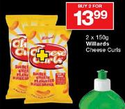 Willards Cheese Curls-2 x 150gm