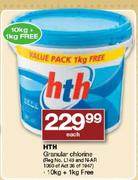 HTH 10kg + 1kg Free Granular Chlorine