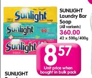 Sunlight Laundry Bar Soap-42X500g/400g