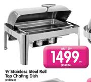 9L Stainless Steel Roll Top Chafing Dish-Each