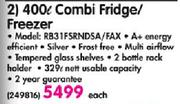 Samsung 400L Silver Combi Fridge/Freezer(RB31FSRNDSA/FAX)-Each