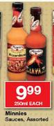 Minnies Sauces-250ml Each