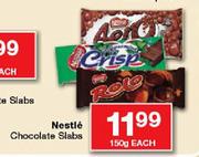 Nestle Chocolate Slabs-150gm Each