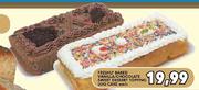 Freshly Baked Vanilla/Chocolate Sweet Dessert Topping Log Cake-Each