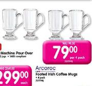 Arcoroc Footed Irish Coffee Mugs-Per 4 Pack
