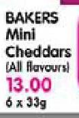 Bakers Mini Cheddars-6x33g