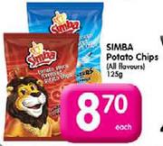 Simba Potato Chips(All Flavours)-125g Each