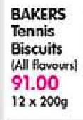 Bakers Tennis Biscuits(All Flavours)-12X200g