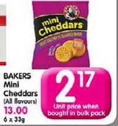 Bakers Mini Cheddars(All Flavours)-33g Each