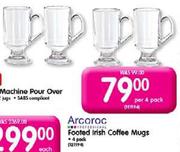 Arcoroc Footed Irish Coffee Mugs-Per 4 Mugs pack