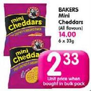 Bakers Mini Cheddars (All Flavours)-33gm Each
