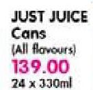 Just Juice Cans (All Flavours)-24x330ml