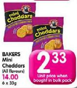 Bakers Mini Cheddars(All Flavours)-33Gm