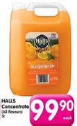 Halls Concentrate(All Flavours)-5L Each