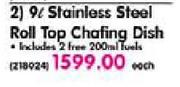 9L Stainless Steel Roll Top Chafing Dish