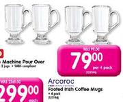 Arcoroc Footed Irish Coffee Mugs-4 Pack