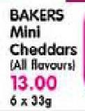 Bakers Mini Cheddars-6 x 33g
