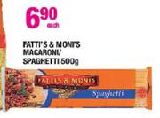 Fatti's & Moni's Macaroni Spaghetti - 500g Each