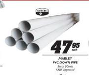 Marley PVC Down Pipe-3m x 80mm Each