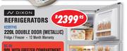 Dixon 220Ltr Double Door Metallic Refrigerator(K220TFHS)