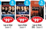 Law & Order Season 3, 4 & 6 DVD-6 discs Each