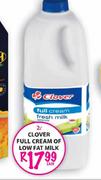 Clover Full Cream Of Low Fat Milk-2L