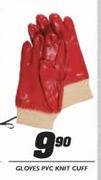 Gloves PVC Knit Cuff