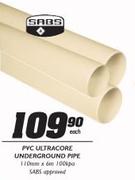SABS PVC UltraCore Underground Pipe- Each
