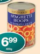 Pot O' Gold Spaghetti Hoops in Tomato Sauce-400g