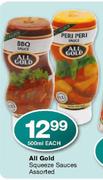 All Gold Squeeze Sauces Assorted-500ml each