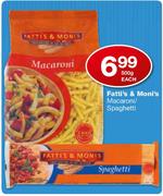 Fatti's & Moni's Macaroni/Spaghetti-500g each