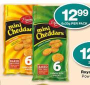 Pyotts Mini Cheddars Assorted-6 x 33g per pack