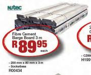 Nutec Fibre Cement Barge Board 3m(R00434)-Each