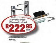 3-Lever Mortice Chrome Lockset(H06680)-Each