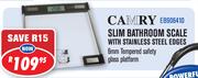 Camry Slim Bathroom Scale With Stainless Steel Edges (EB906410)