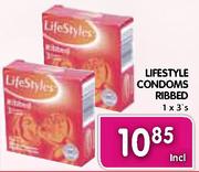 Lifestyle Condoms Ribbed-1x3's