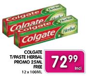 Colgate T/Paste Herbal Promo 25ml Free-12X100ml