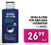 Nivea B/CRM For Men Max Hydration-1X400ml