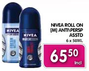  Nivea Roll On (M) Anti/Persp Asstd-6X50ml
